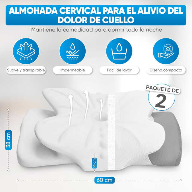 Almohadas viscoelasticas pack de 2 3